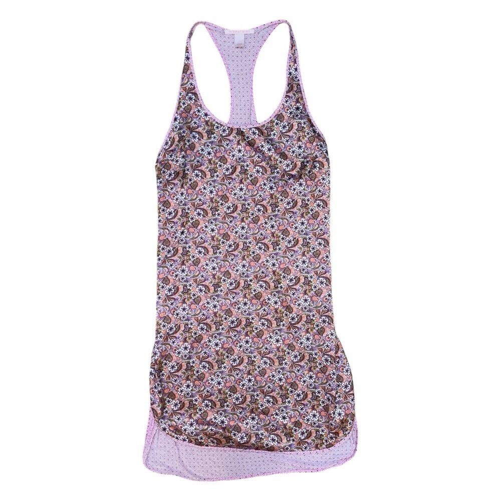 Victoria’s Secret pink brown floral tank dress women’s size medium